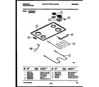 Frigidaire FES354BABA cooktop and broiler parts diagram
