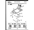 Frigidaire FED354BAB1 cooktop and broiler parts diagram