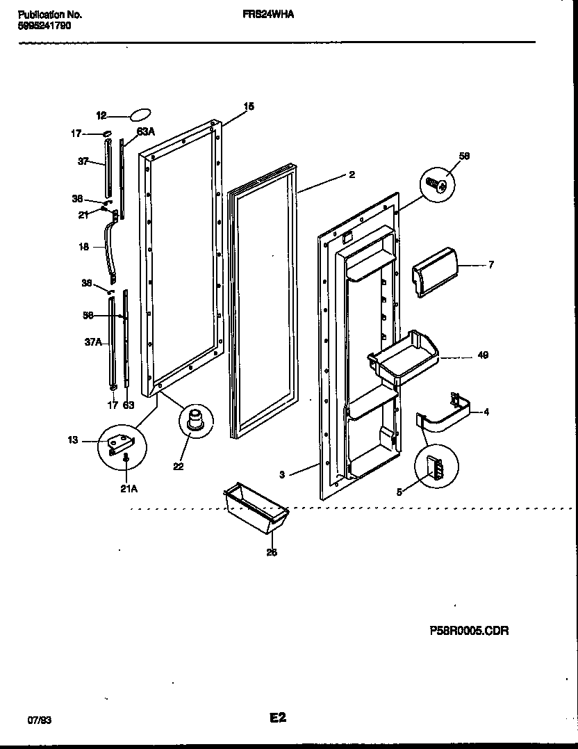 Refrigerator door parts