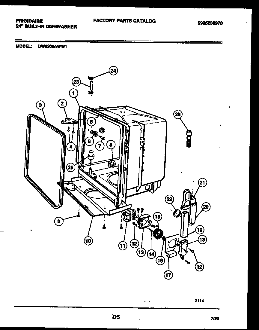 Tub and frame parts