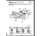 Frigidaire DW6250A1 console and control parts diagram