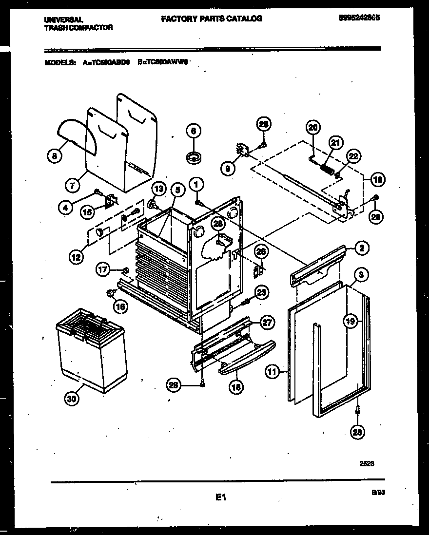 LATCH AND CONTAINER ASSEMBLY