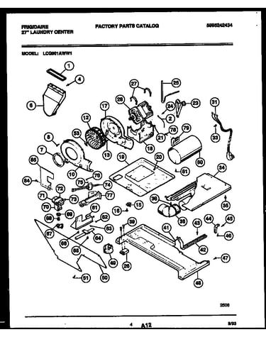 Motor, blower and cabinet parts