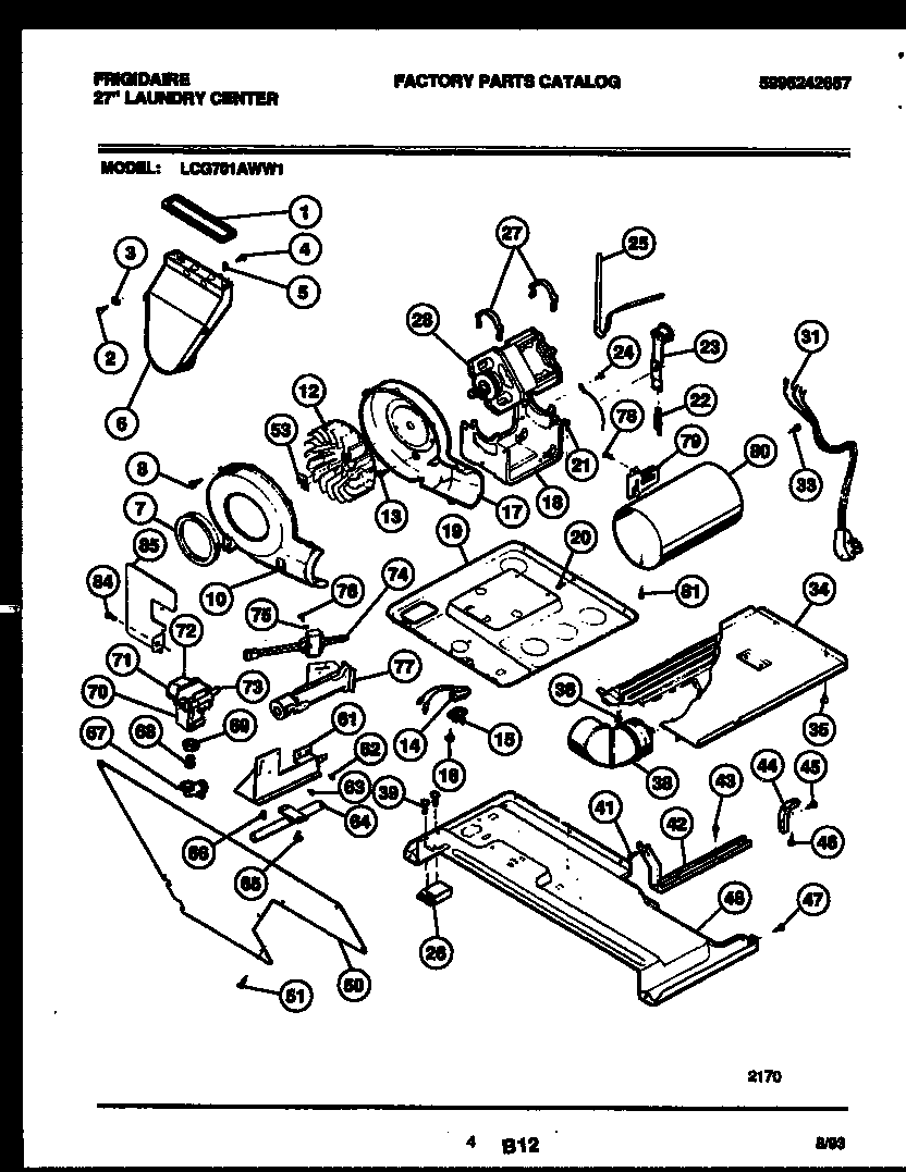 Motor, blower and cabinet parts