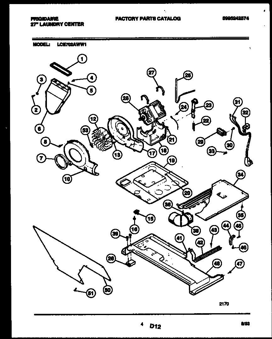 Motor, blower and cabinet parts