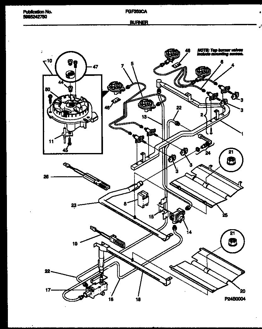 BURNER, MANIFOLD AND GAS CONTROL