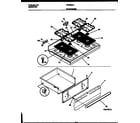 Frigidaire FGF353CATA cooktop and drawer parts diagram
