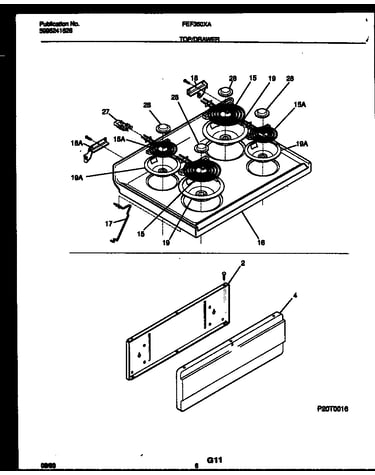 Cooktop and drawer parts