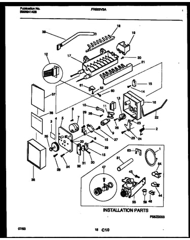 Ice maker and installation parts