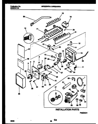 Ice maker and installation parts