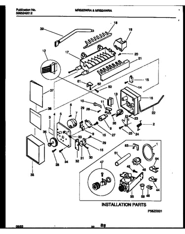 Ice maker and installation parts