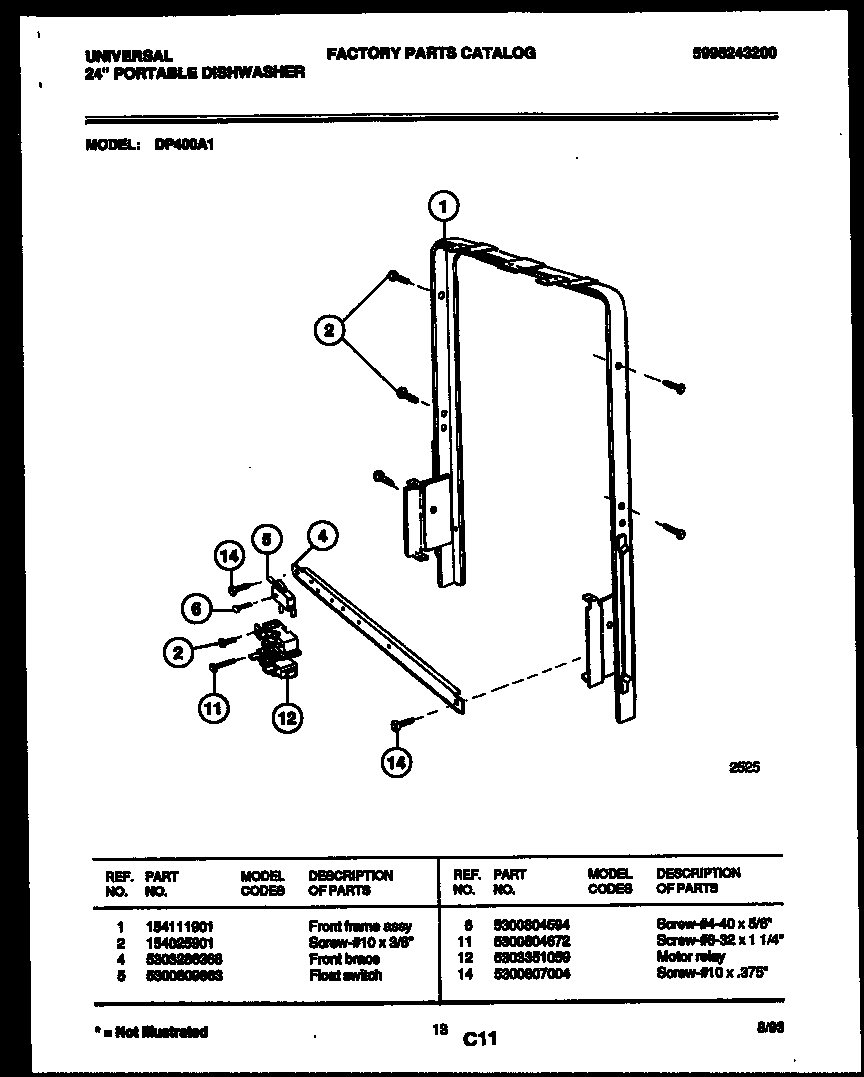 Motor and front frame assembly