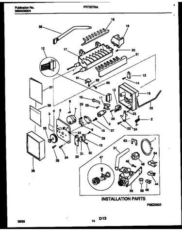 Ice maker and installation parts