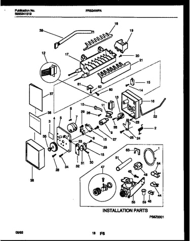 Ice maker and installation parts