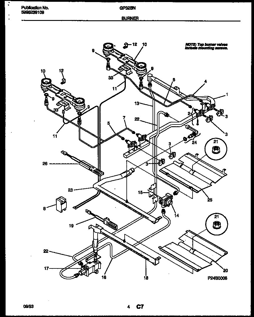 Burner, manifold and gas control