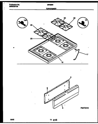 Cooktop and drawer parts