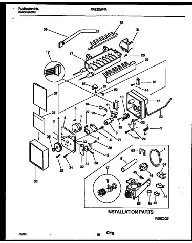 Ice maker and installation parts