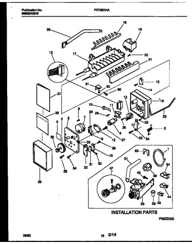 Ice maker and installation parts
