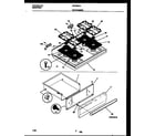 Frigidaire FGF353CASA cooktop and drawer parts diagram