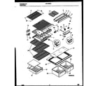 Frigidaire FRT18DRAY0 shelves and supports diagram
