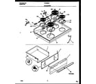 Frigidaire FEF352CASB cooktop and drawer parts diagram