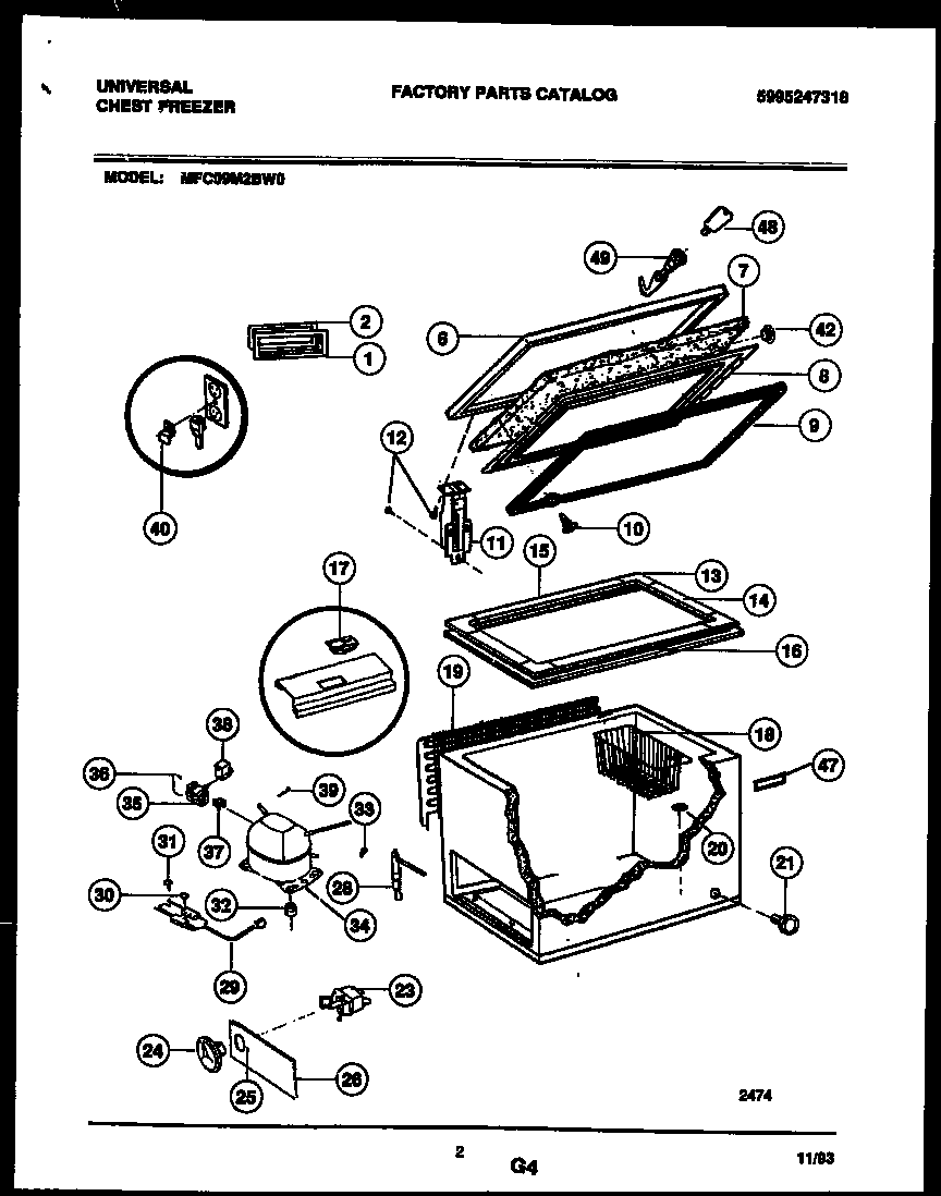 Chest freezer parts