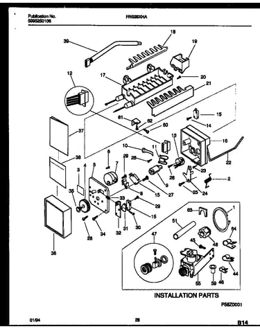 Ice maker and installation parts