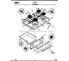 Frigidaire CE307SP2D1 cooktop and drawer parts diagram