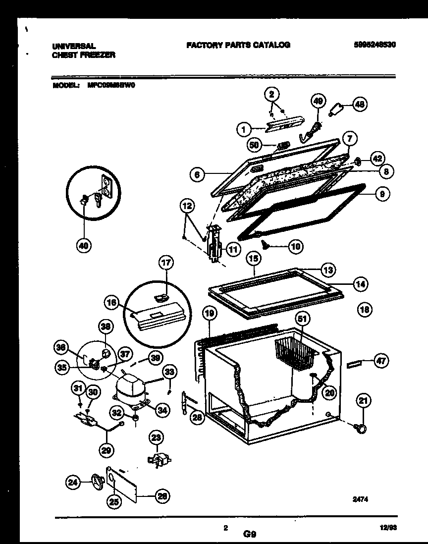 Chest freezer parts