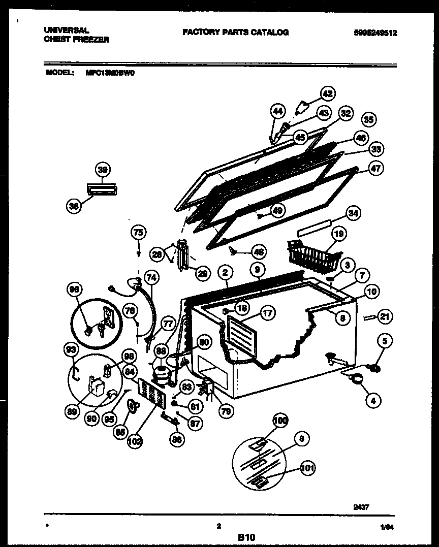 Chest freezer parts