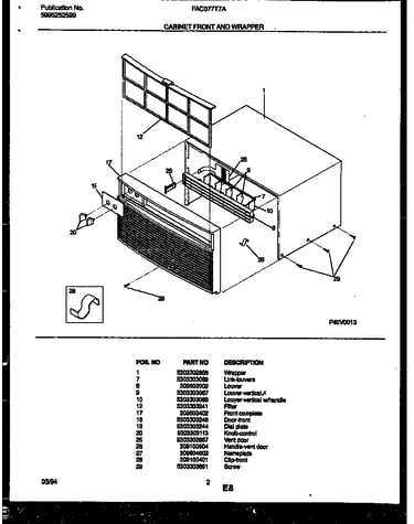 Cabinet front and wrapper