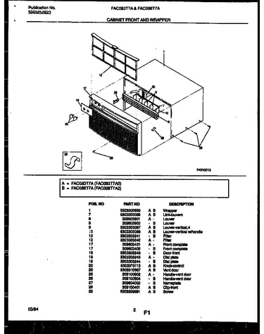 Cabinet front and wrapper