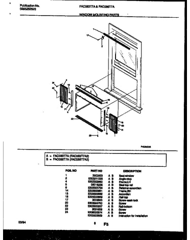 Window mounting parts