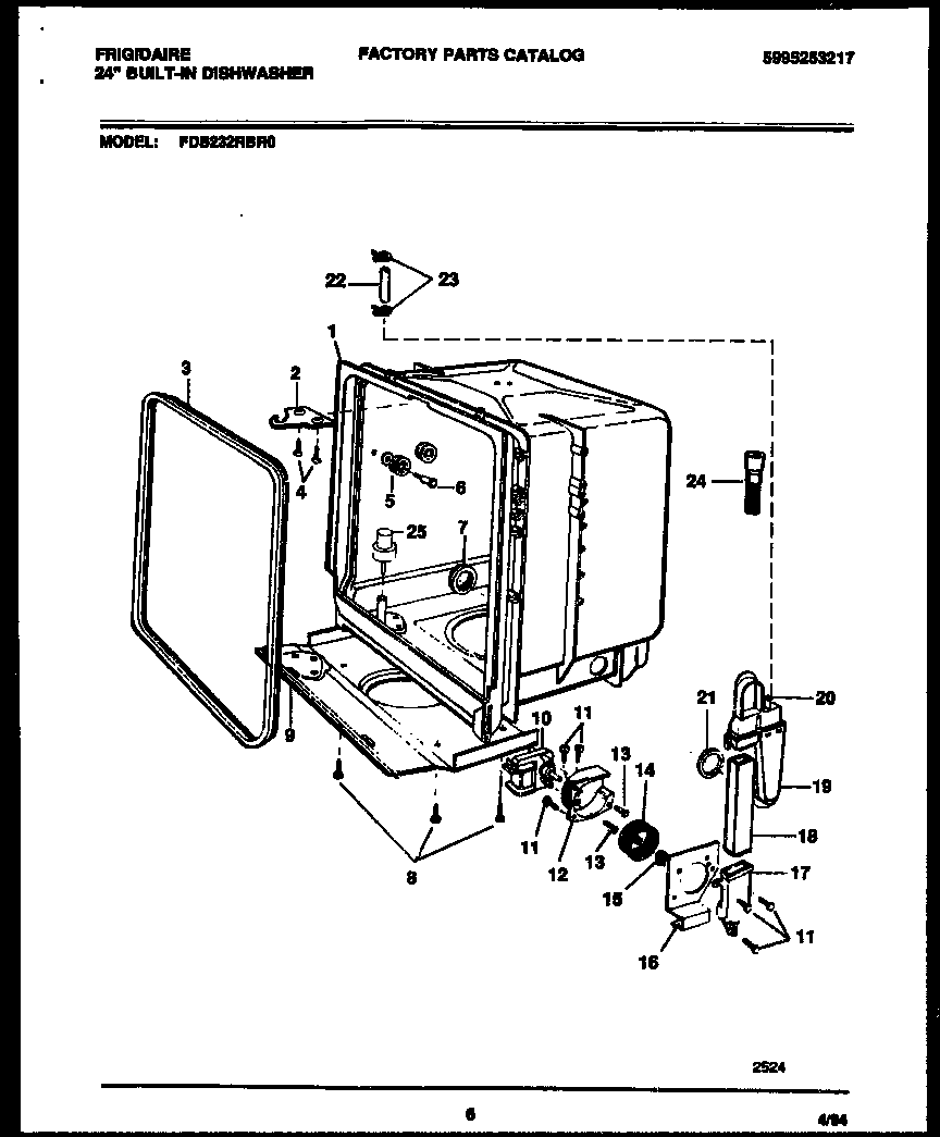 Tub and frame parts