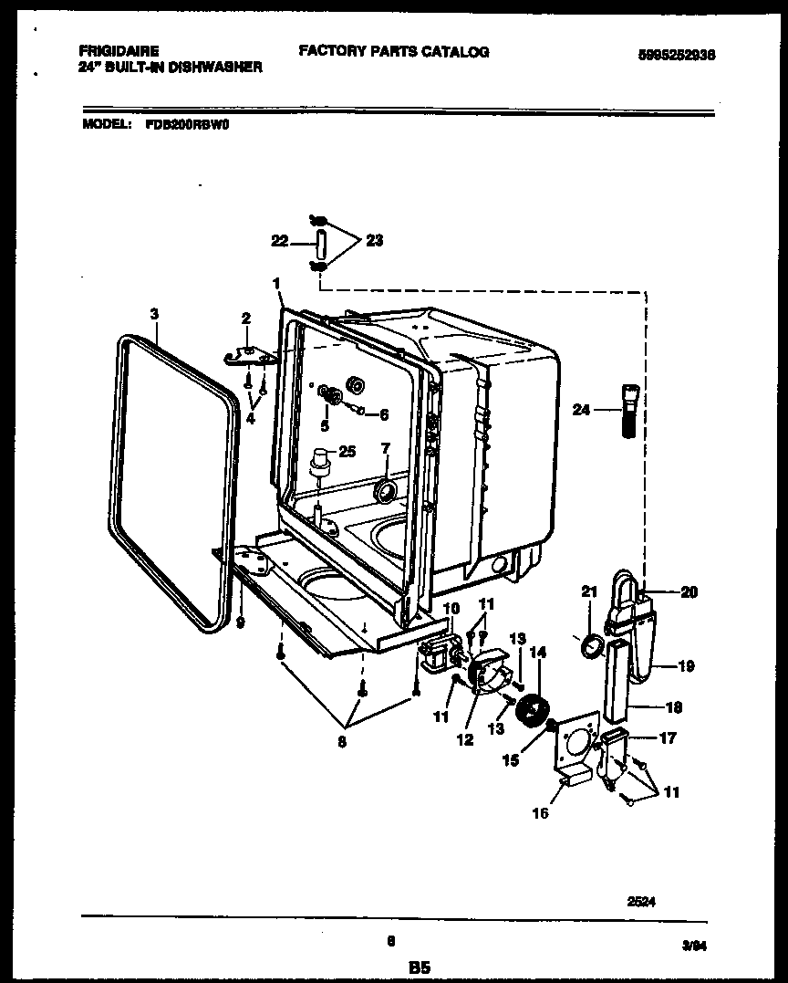 Tub and frame parts