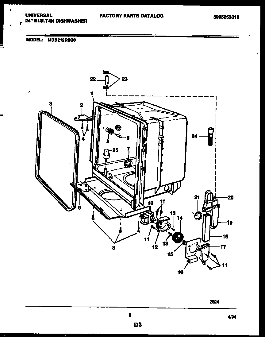 Tub and frame parts