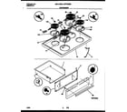 Universal/Multiflex (Frigidaire) MEF322BBWA cooktop and drawer parts diagram