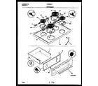 Tappan CD302VP3D1 cooktop and drawer parts diagram