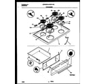 Universal/Multiflex (Frigidaire) MEF302PBDA cooktop and drawer parts diagram