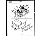 Frigidaire FEF364SADA cooktop and drawer parts diagram
