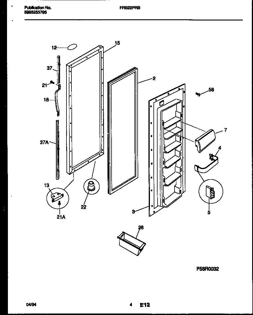 Refrigerator door parts