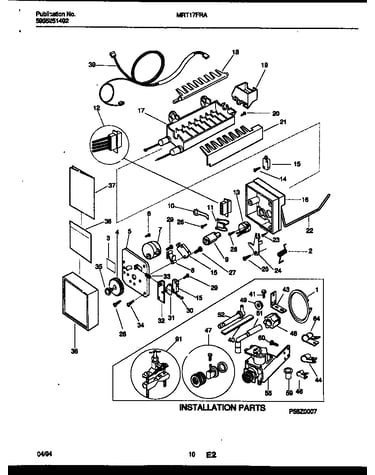 Ice maker and installation parts