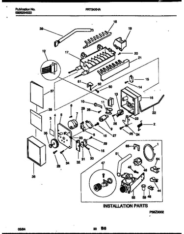 Ice maker and installation parts
