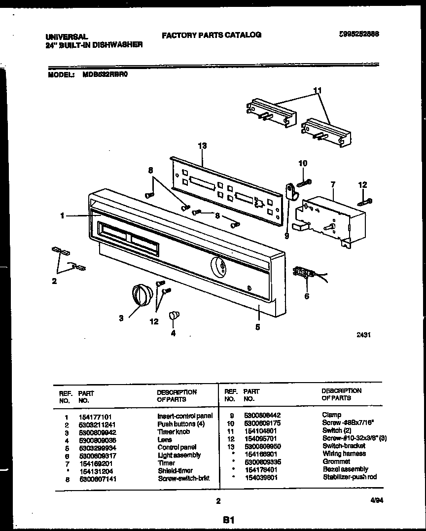 Console and control parts
