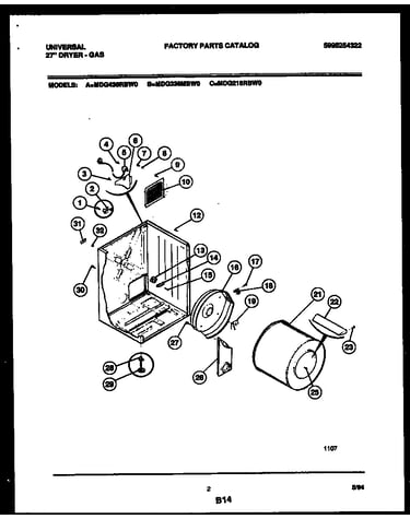Cabinet and component parts