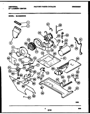 Motor, blower and cabinet parts