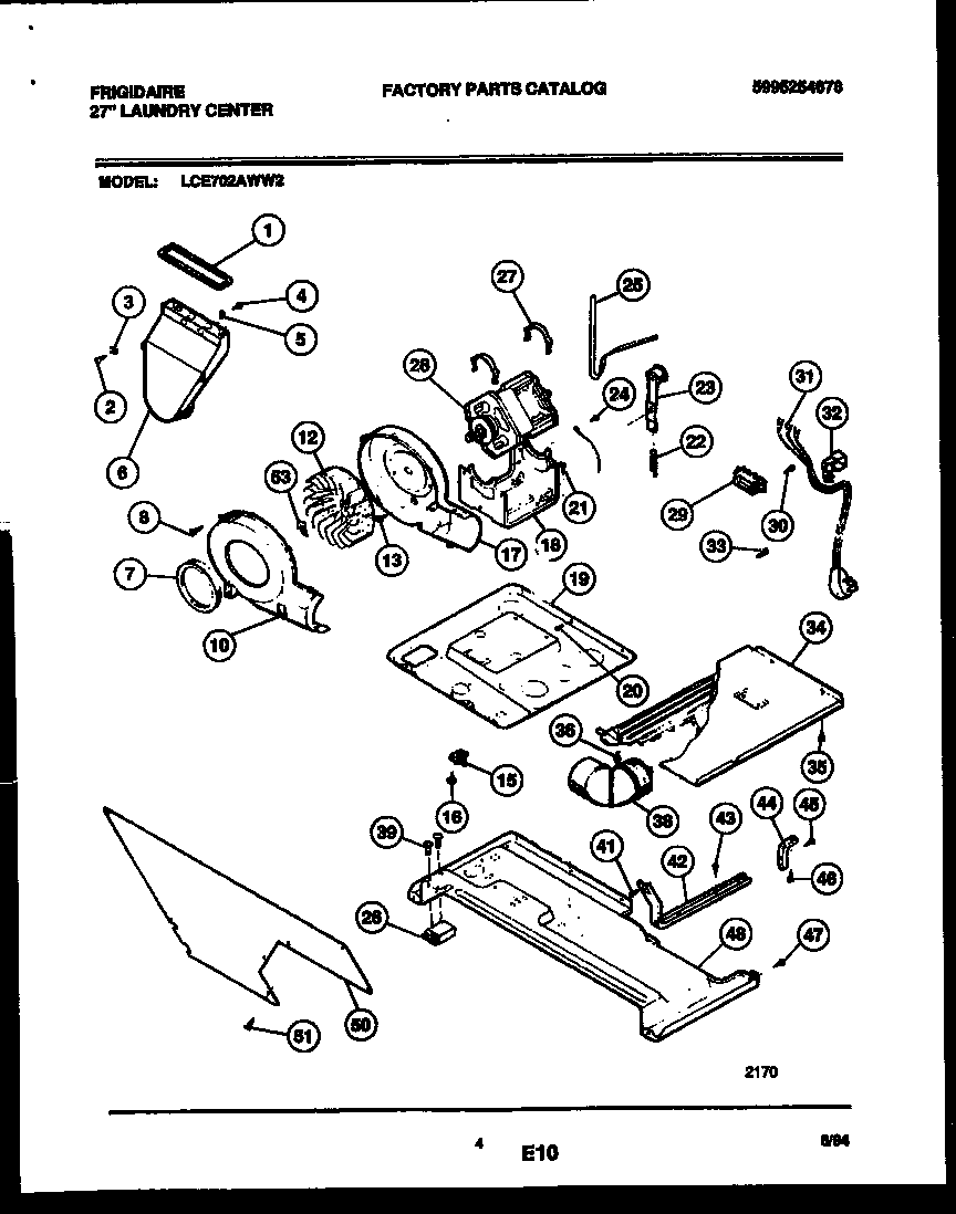 Motor, blower and cabinet parts