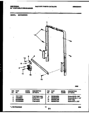 Motor and front frame assembly
