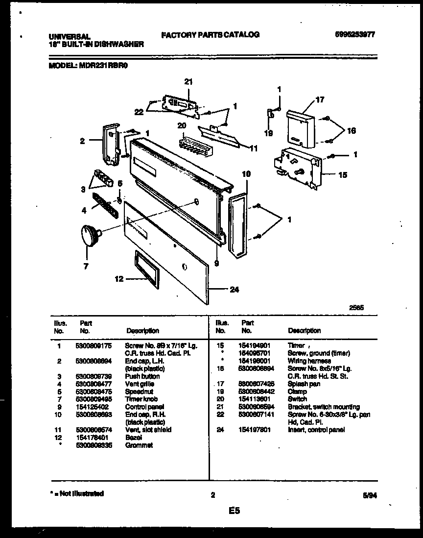 CONSOLE AND CONTROL PARTS