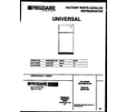 Universal/Multiflex (Frigidaire) MRT21PNAD0 cover diagram